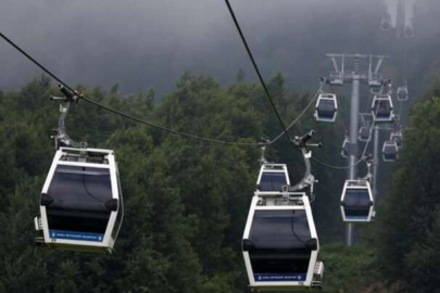 Teleferiğe şiddetli rüzgar engeli