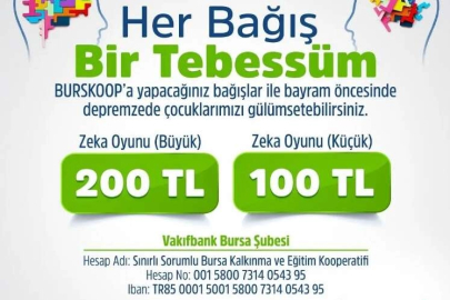 Afetzede çocuklara Bursa'dan bayramlık bağış