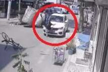 Bisiklet sürücüsü facianın eşiğinden döndü