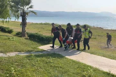 Kalp krizi gölde yakaladı