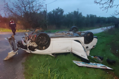 Bursa'da otomobil takla attı 1 yaralı