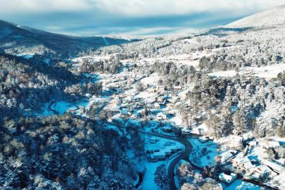 İnegöl'de kar manzaraları kartpostallık görüntüler oluşturdu