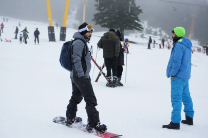 Kayak severlerin uğrak noktası Uludağ oldu