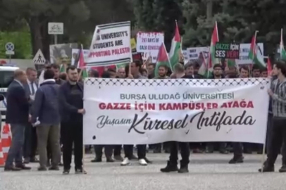 Üniversite öğrencilerinden çadırlı Filistin eylemi