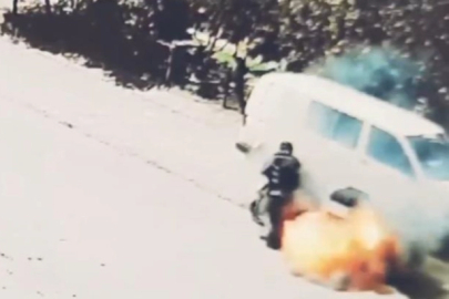 Elektrik bisiklet yandı, sürücü canını zor kurtardı