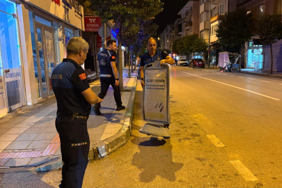 Gemlik'te kaldırım işgaliyle mücadele sürüyor