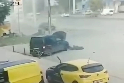 Kontrolden çıkan araç önce araca, sonra yakıt istasyonuna daldı