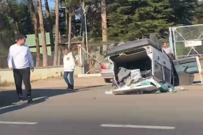 Takla atan araçtan sağ çıktı