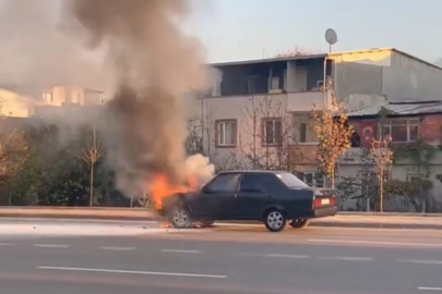 Seyir halindeki Tofaş alev topuna döndü