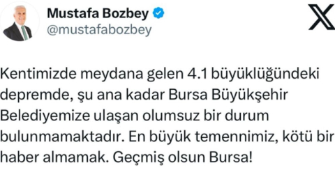 Başkan Bozbey'den deprem açıklaması