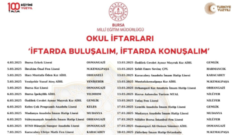 Bursa İl Millî Eğitim Müdürlüğünden Ramazan Ayına Özel Etkinlik