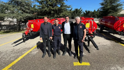 Bursa'da köylere yangın söndürme tankeri dağıtıldı