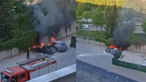 Park halindeki araç alev topuna döndü!