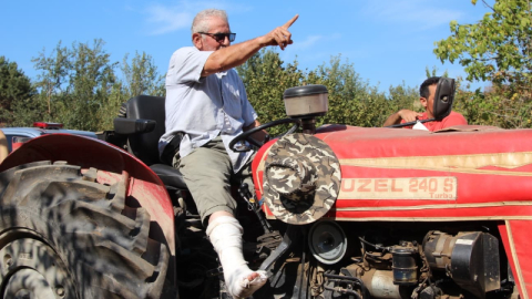 Ayağının kırık olmasına aldırmadı, yangın için seferber oldu