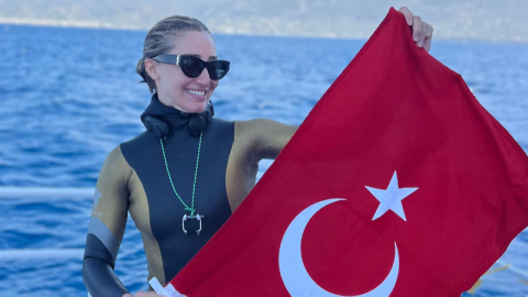 Milli sporcu Şahika Ercümen’den, zafer dalışı