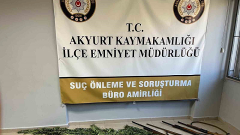 Akyurt’ta uyuşturucu operasyonu: Hint keneviri ve ruhsatsız tüfekler ele geçirildi