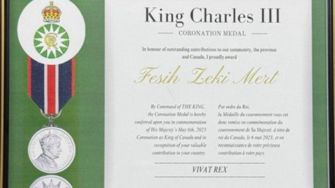 Türk işadamına Kanada’dan Kral III. Charles nişanı