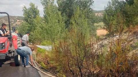 Yenişehir’de alevler ormana ulaşmadan söndürüldü