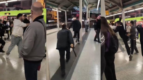 Metroda çıkan kavgada yumruklar havada uçuştu