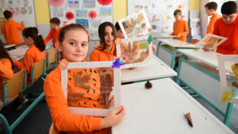Osmangazili çocuklar sonbaharı sanata dönüştürdü