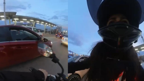 Kadın sürücüler arasında yol verme kavgası