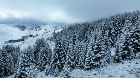 Uludağ’da kar kalınlığı 10 santimetreye yaklaştı