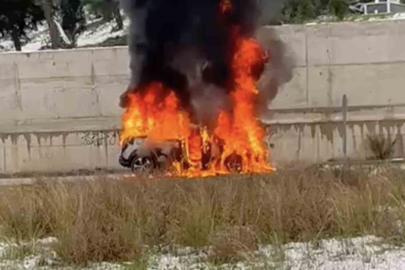 Bursa’da otomobil alev topuna döndü
