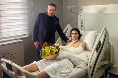 1461 Trabzon FK'dan Baran Başyiğit'e geçmiş olsun ziyareti