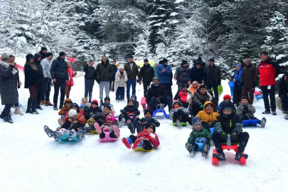 Kestel Belediyesinden Çocuklara kar festivali.