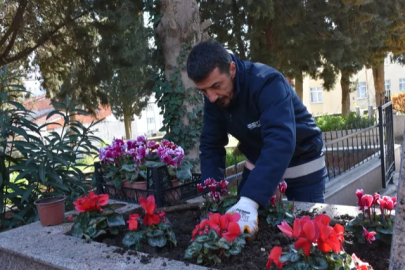 Gemlik’te şehitliklere titiz bakım