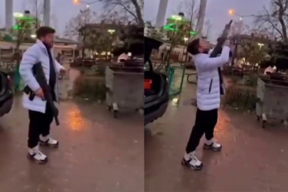 Magandalıkta sınır tanımadı, pompalıyla ateş açıp sosyal medyada yayınladı.