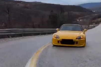 İnegöl’de drift yapan sürücü sosyal medya paylaşımıyla yakalandı!