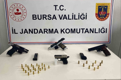 Bursa’da ruhsatsız silahlar ele geçirildi