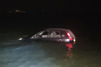 İznik Gölü’ne otomobil uçtu