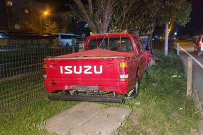 Kontrolü kaybeden kamyonet orta refüje savruldu; 1 yaralı