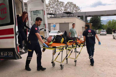 Motosiklet sürücüsü kazada yaralandı