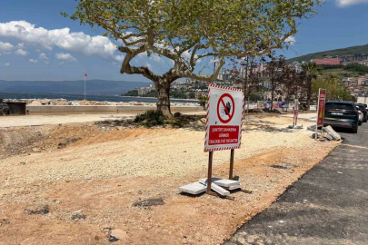Gemlik sahilde çalışmalar hız kesmeden sürüyor
