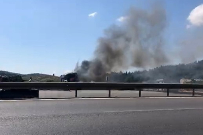 Bursa'da tır alev alev yandı