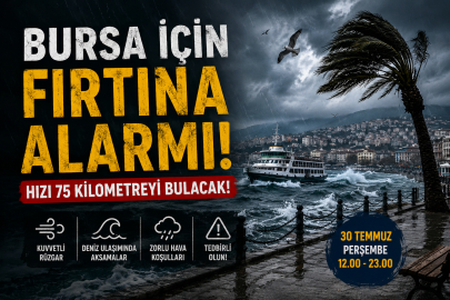 Bursa için kuvvetli fırtına uyarısı