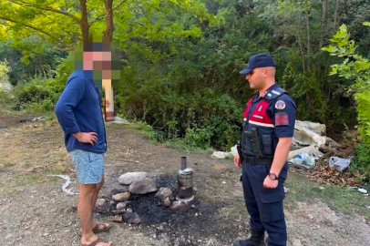 Ormanlık alanda mangal yakan şahsa 3 bin 705 lira ceza