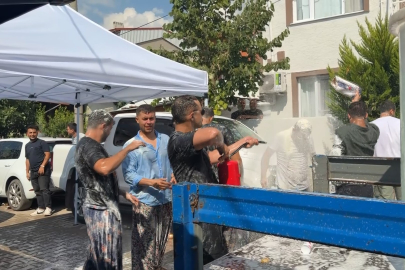 Böyle gelenek görülmedi.. Damat su tankına atıldı