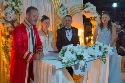Çan’da muhtar baba, oğlunun nikahını kıydı