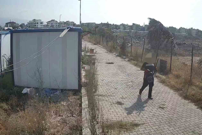 Pes dedirten rahatlıkla konteyner kenti soyan hırsızlar kameraya yakalandı