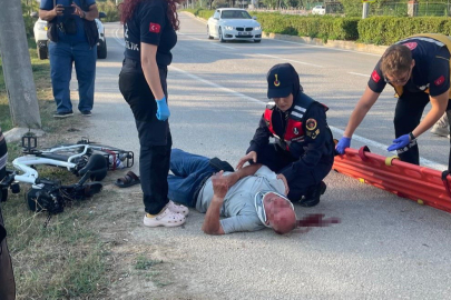Bisiklet direğe çarptı, sürücü alkollü çıktı