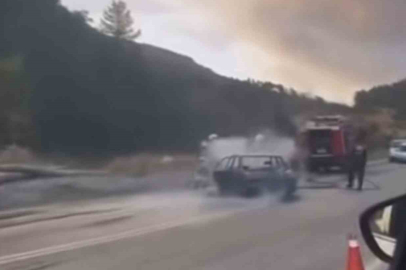 Bursa’da otomobil alevlere teslim oldu