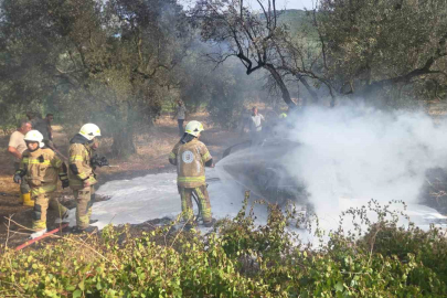Kontrolden çıkan otomobil tarlada yandı: 1 ölü, 1’i çocuk 5 yaralı