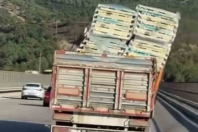 Bursa’da tehlikeli taşımacılık kamerada