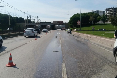 Bursa’da yola dökülen kimyasal madde paniğe sebep oldu, trafik kilitlendi