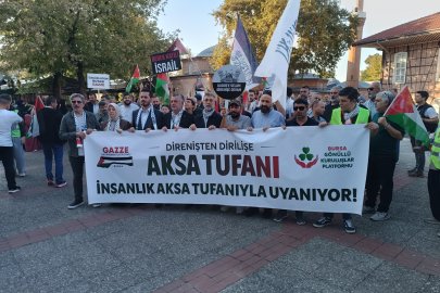 Bursa'da Filistin'e destek yürüyüşü düzenlendi