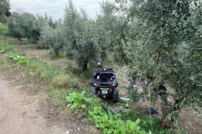 Bursa'da ATV bir anda tarlaya uçtu